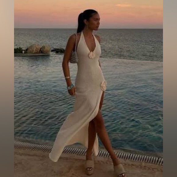 Meshki Cherie Halter Maxi Dress Nude - Picture 3 of 3